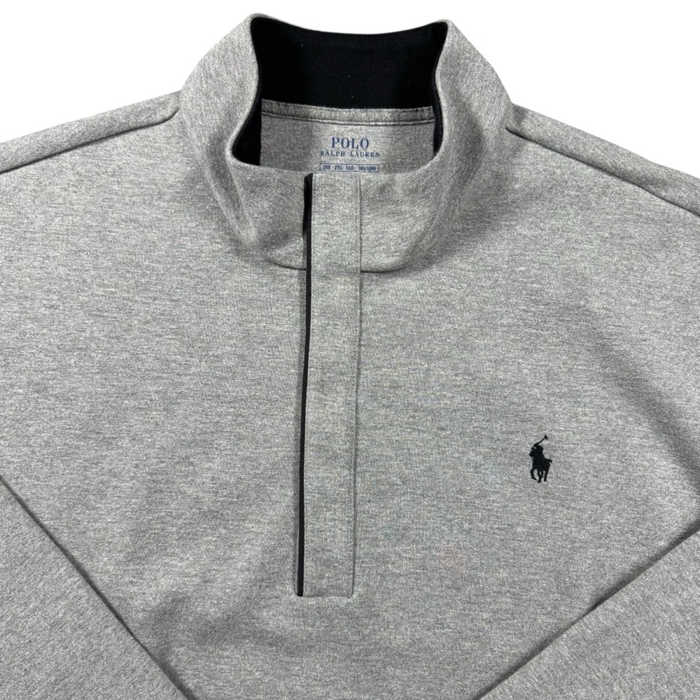 Polo Ralph Lauren Men’s 2XB Grey Double‑Knit Quarter‑Snap Pullover - Picture 3 of 12